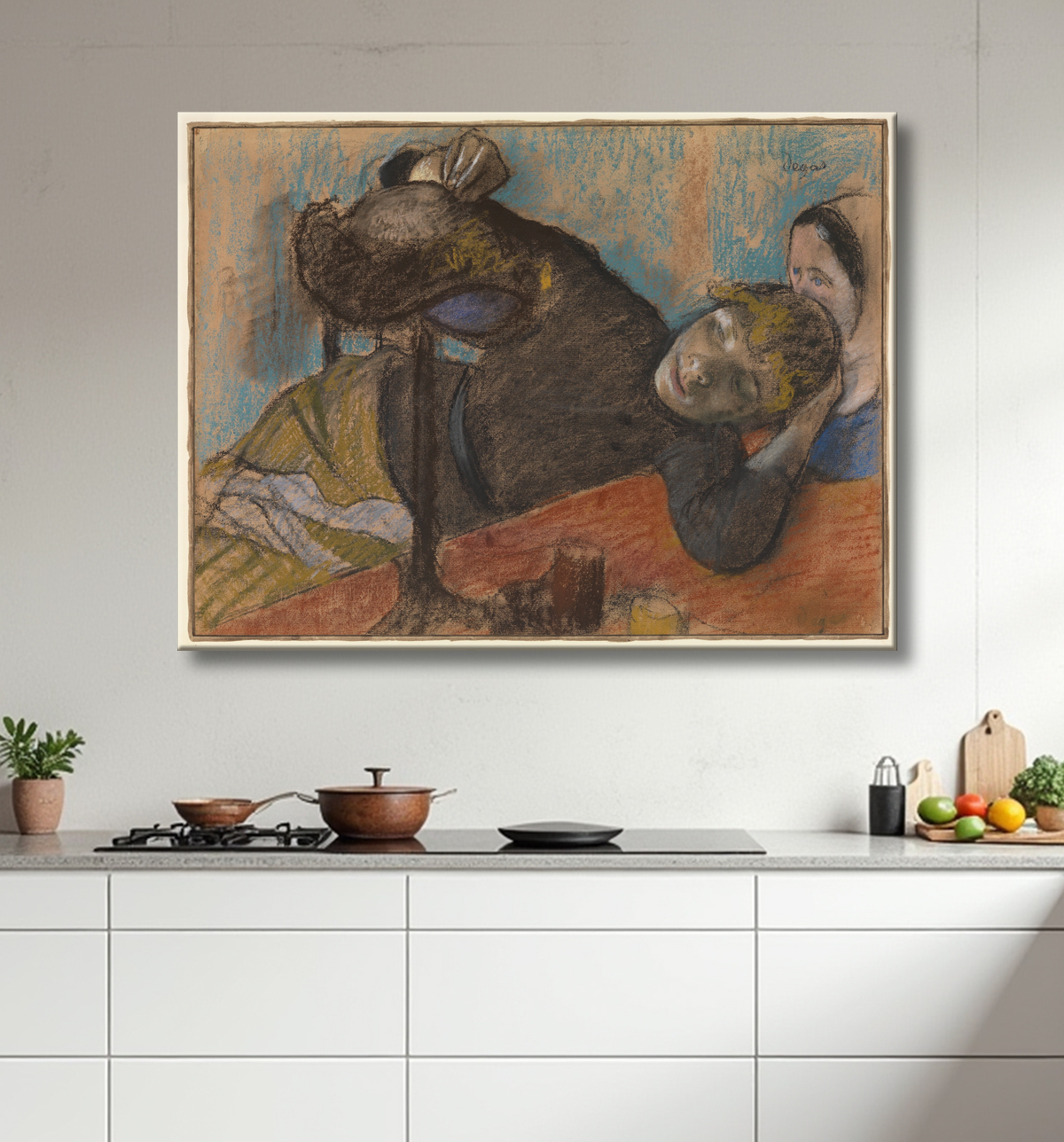 Reproduction La modiste de Edgar Degas avec decor