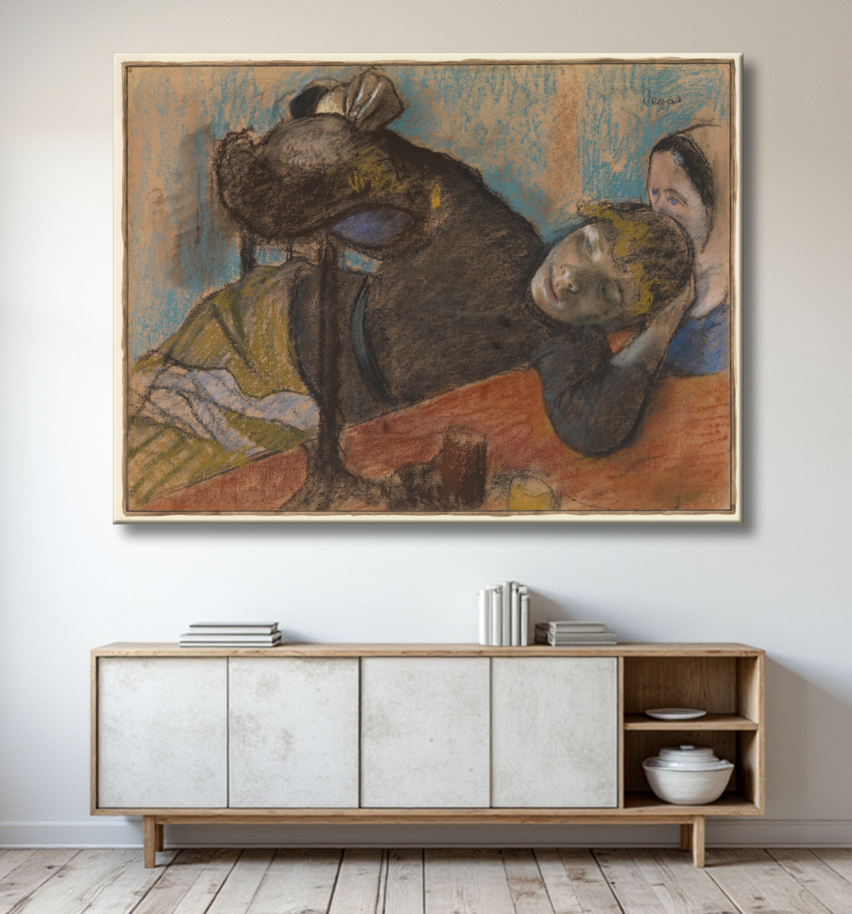 Reproduction La modiste de Edgar Degas avec decor
