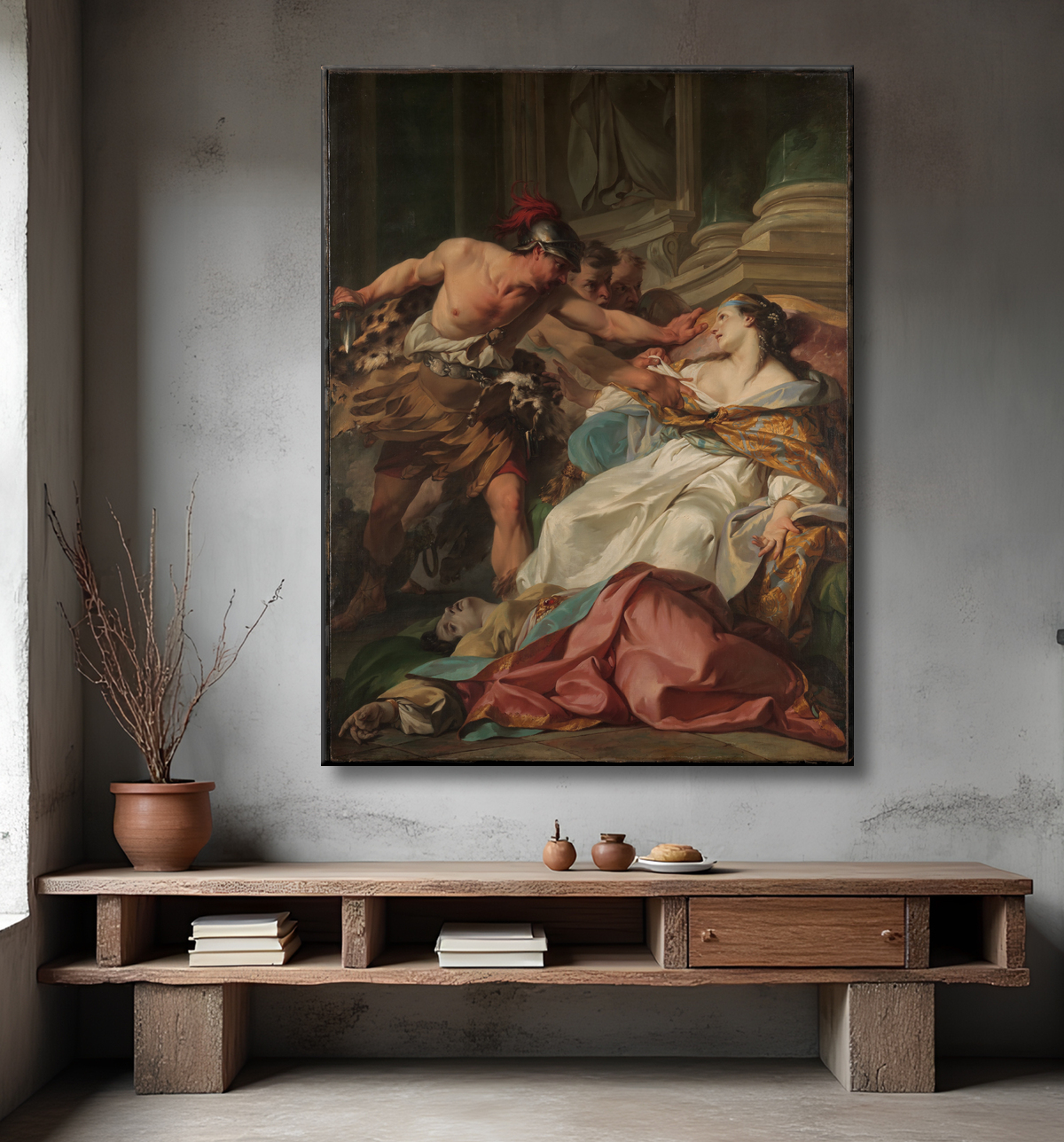 Reproduction La mort d'Harmonie de Jean-Baptiste Marie Pierre avec decor