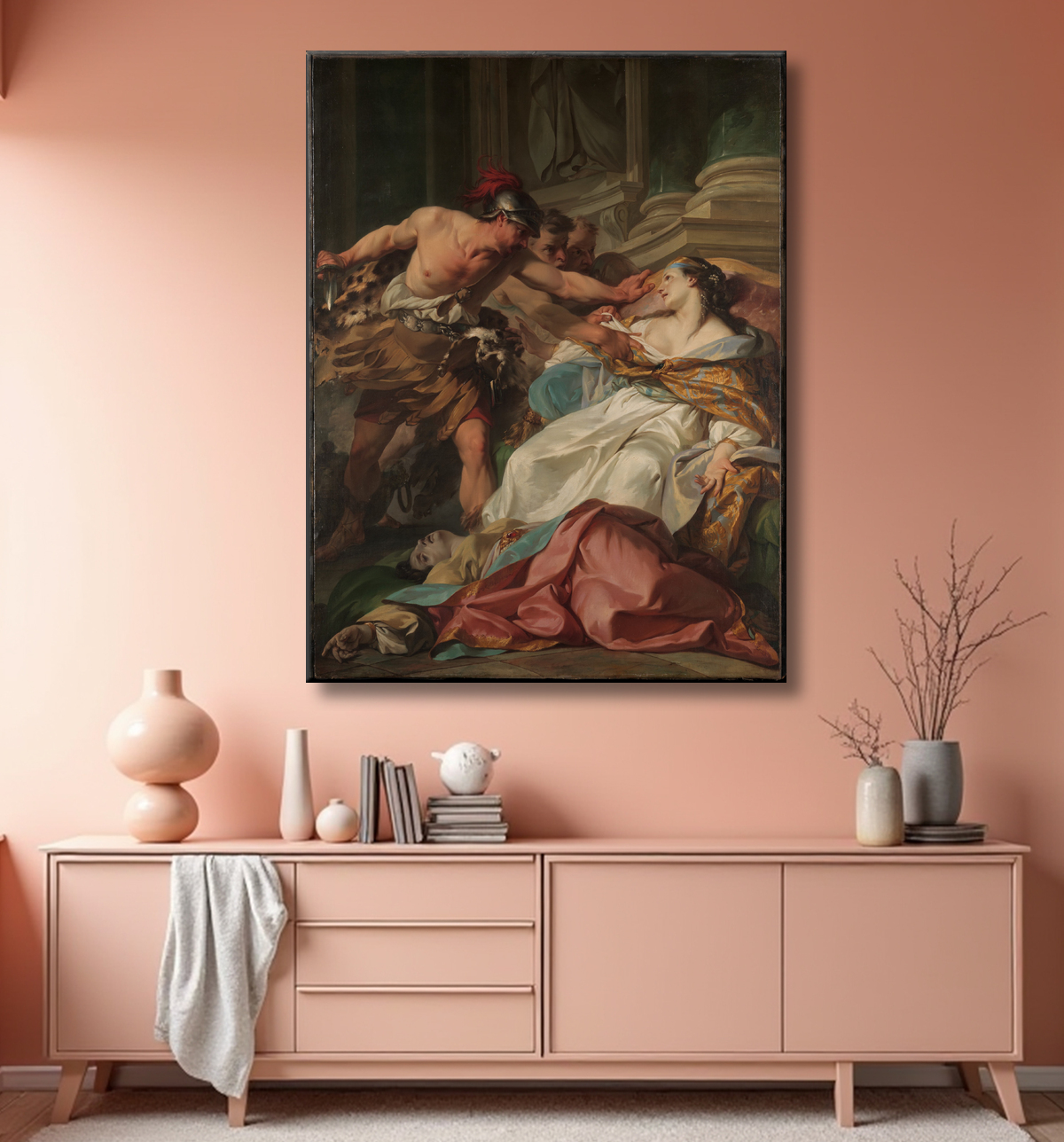 Reproduction La mort d'Harmonie de Jean-Baptiste Marie Pierre avec decor