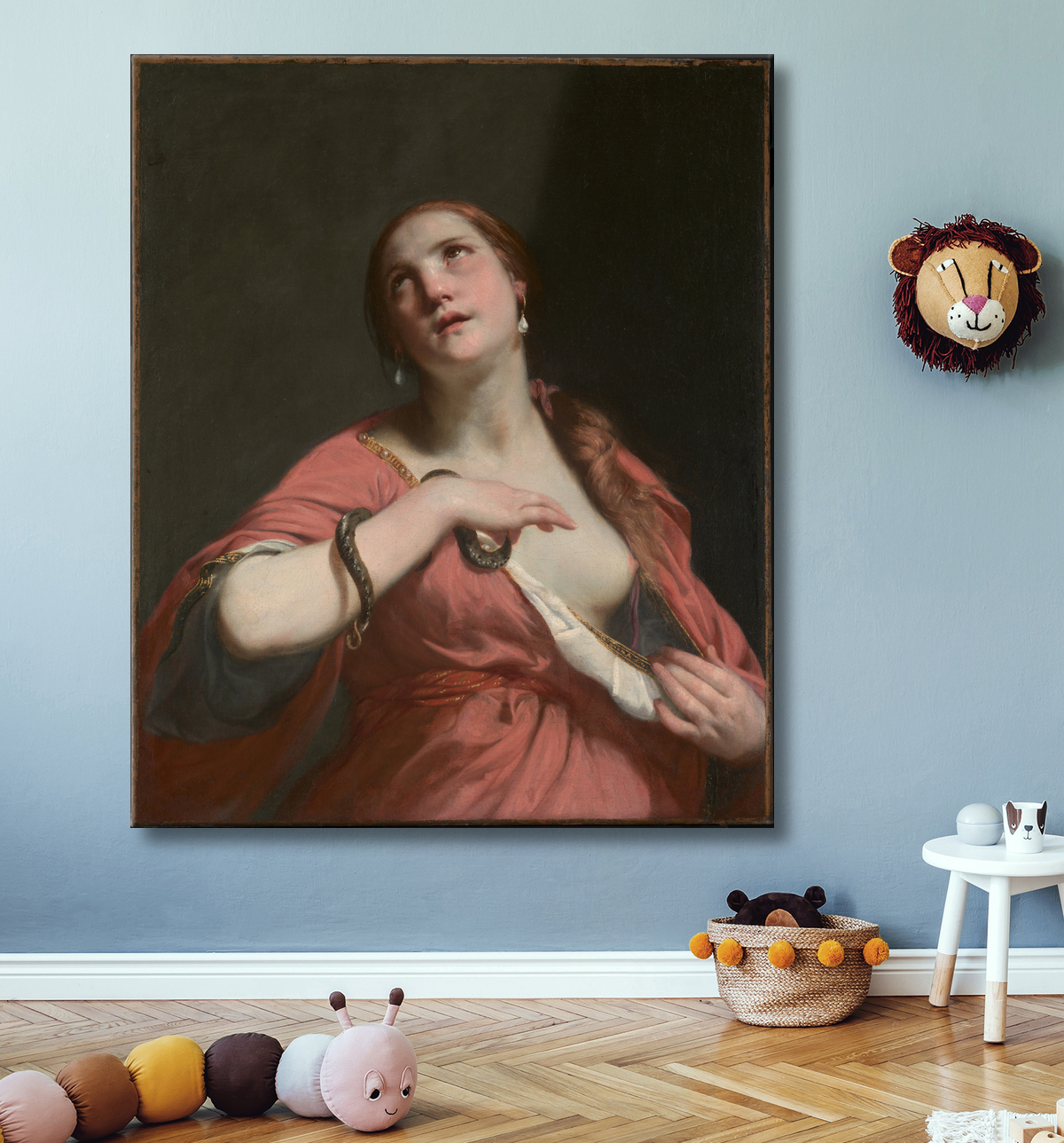 Reproduction La mort de Cléopâtre de Guido Cagnacci avec decor