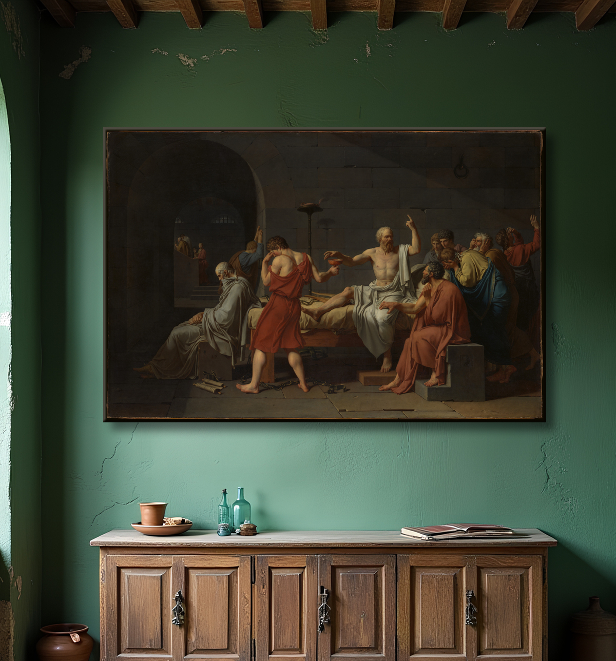 Affiche encadrée fine art premium fabriquée en France ou toile d’art. La mort de Socrate...