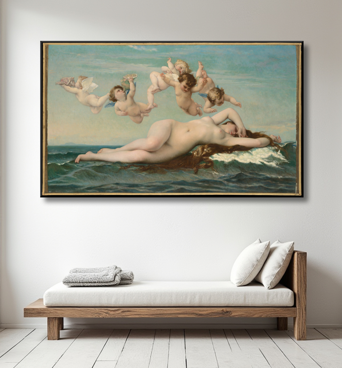 Reproduction La naissance de Vénus de Alexandre Cabanel avec decor