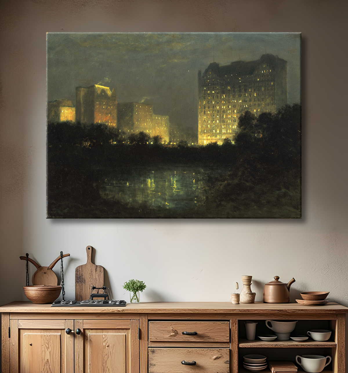 Reproduction La place de William R. Derrick, born San Francisco, CA 1857-died Rhinebeck, NY 1941 avec decor