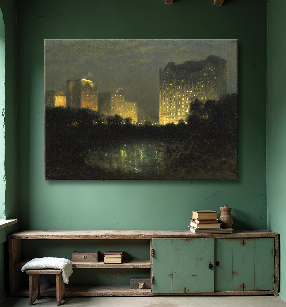 Reproduction La place de William R. Derrick, born San Francisco, CA 1857-died Rhinebeck, NY 1941 avec decor