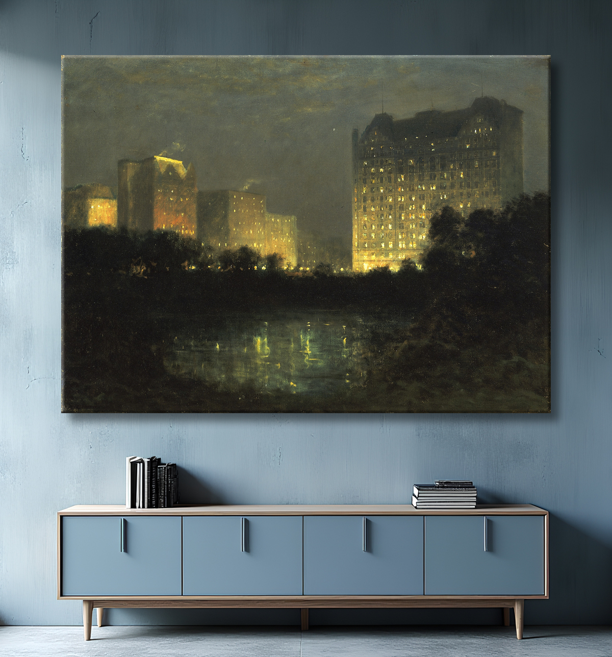 Reproduction La place de William R. Derrick, born San Francisco, CA 1857-died Rhinebeck, NY 1941 avec decor