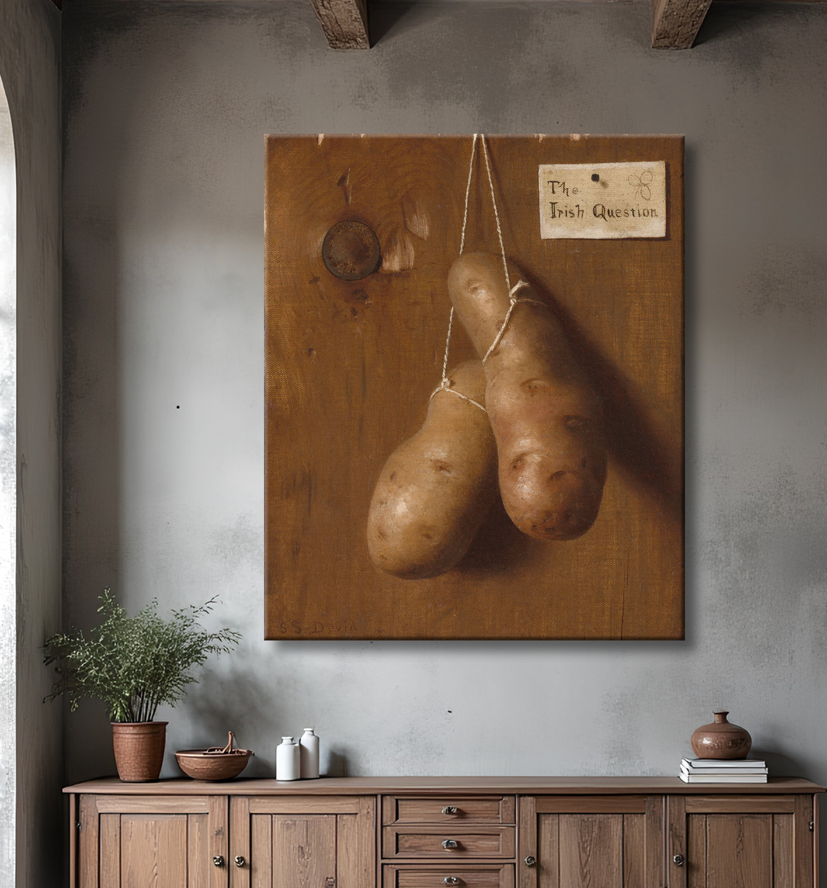 Reproduction La question irlandaise de De Scott Evans avec decor