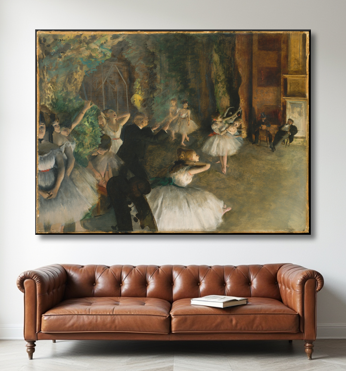 Reproduction La répétition du ballet sur scène de Edgar Degas avec decor