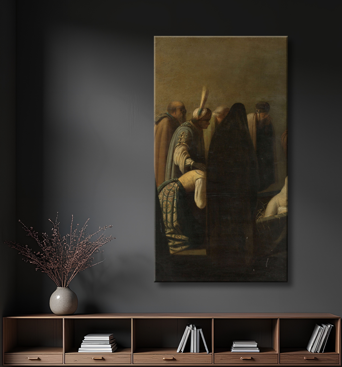 Reproduction La résurrection de Lazare de Rembrandt van Rijn avec decor