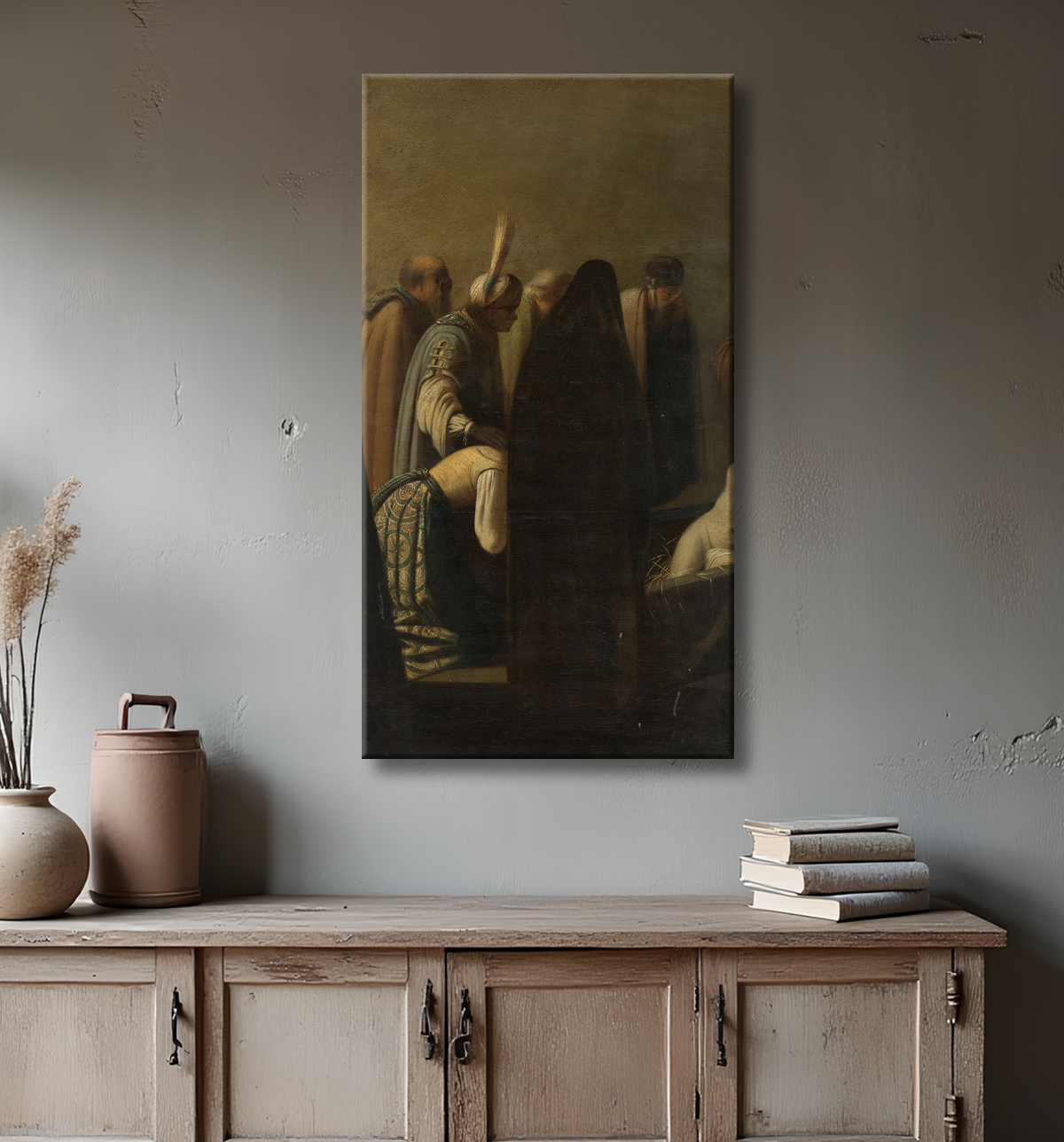 Reproduction La résurrection de Lazare de Rembrandt van Rijn avec decor