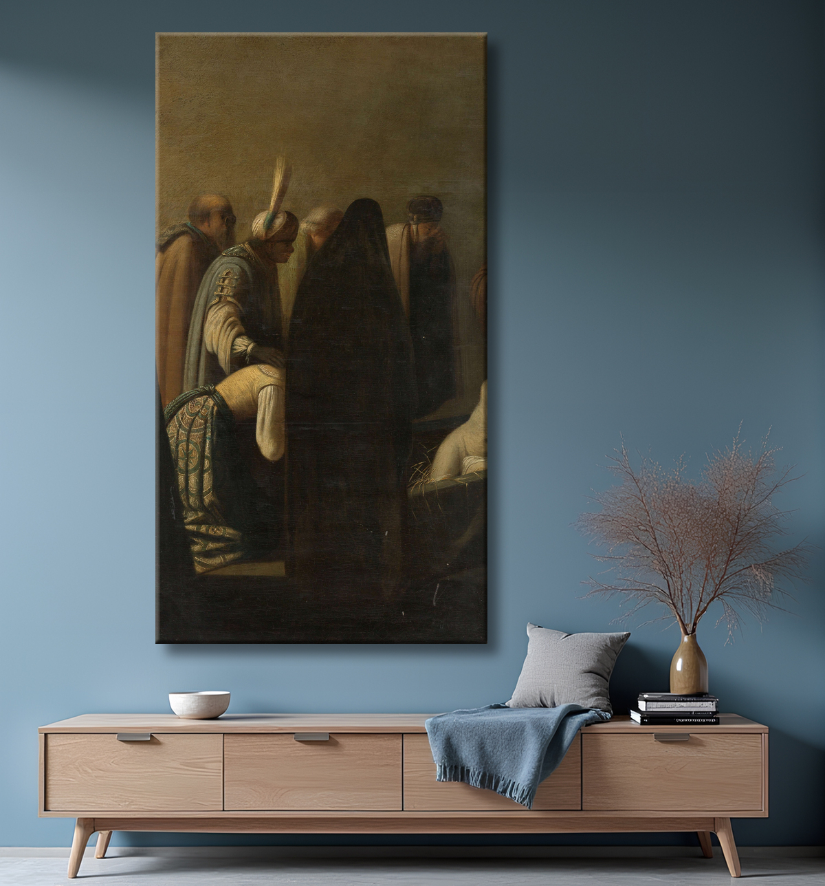 Reproduction La résurrection de Lazare de Rembrandt van Rijn avec decor