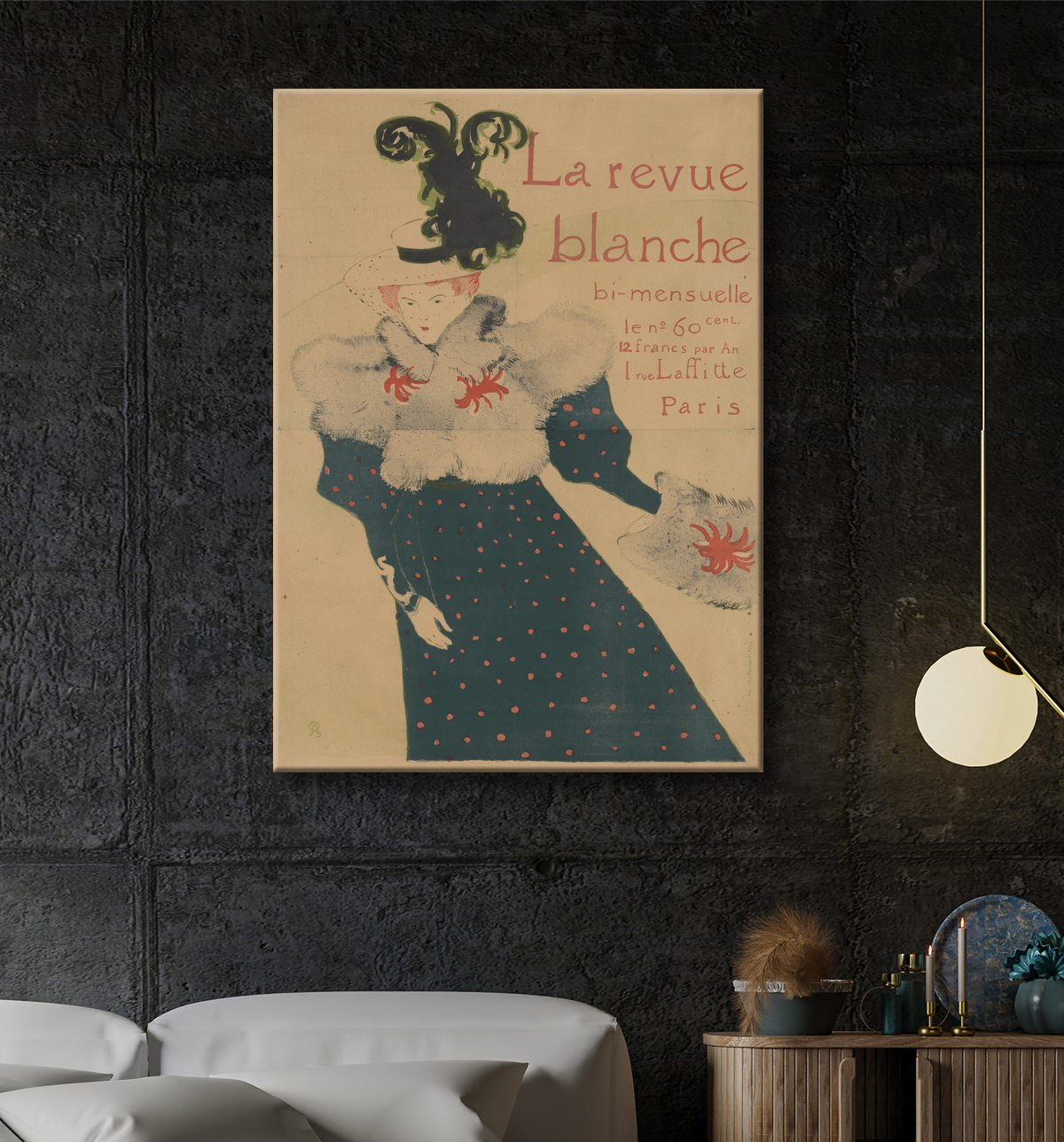 Reproduction La revue blanche de Henri de Toulouse-Lautrec avec decor