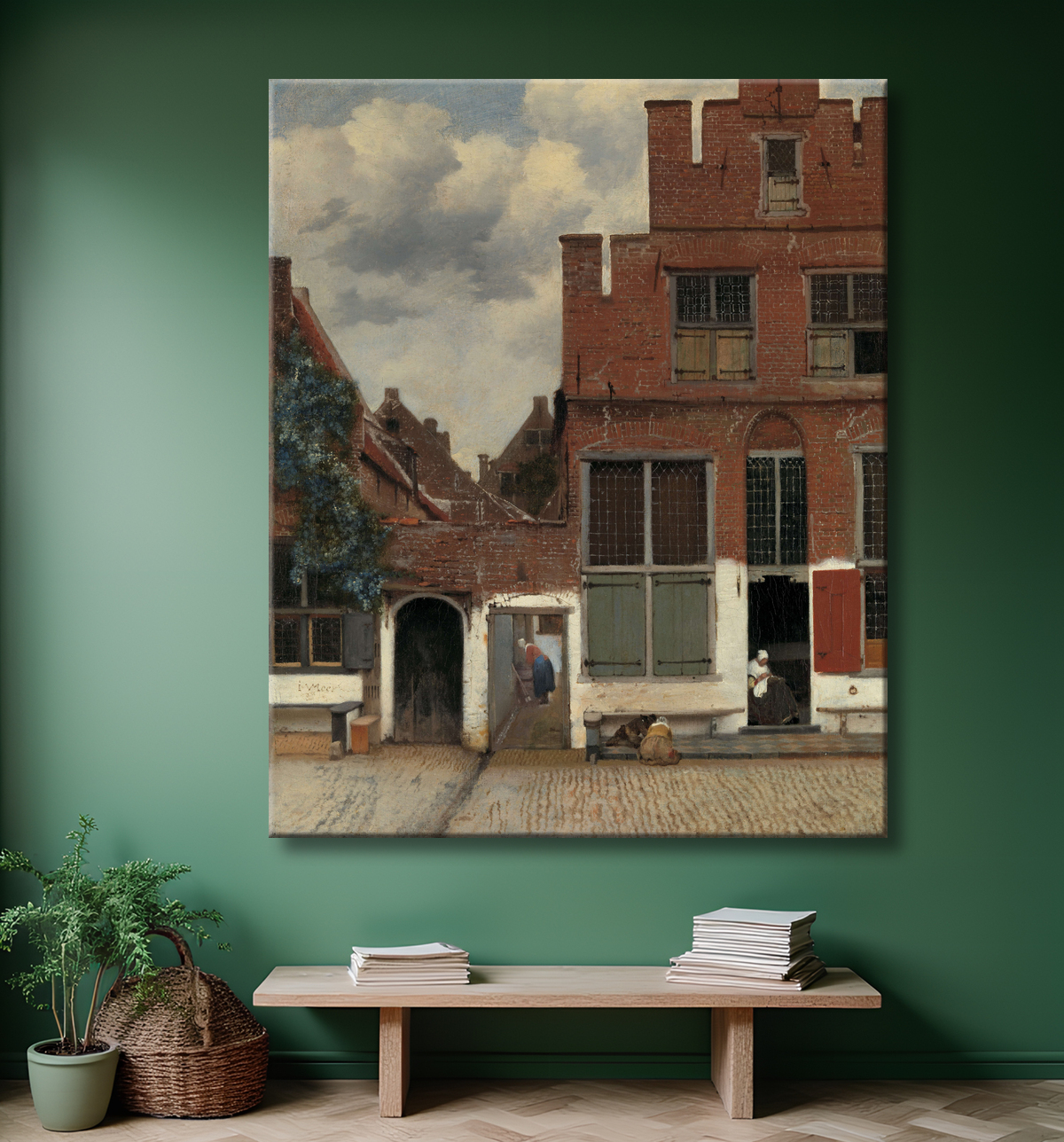 Reproduction La Ruelle de Johannes Vermeer avec decor