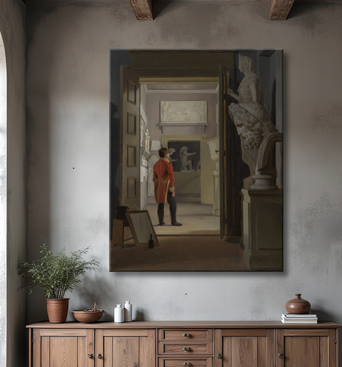 Affiche encadrée qualité française ou toile d’art imprimée. La salle des antiquités du palais de Charlottenborg, Copenhague...