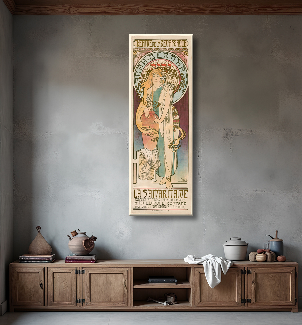 Reproduction La Samaritaine de Alphonse Marie Mucha avec decor