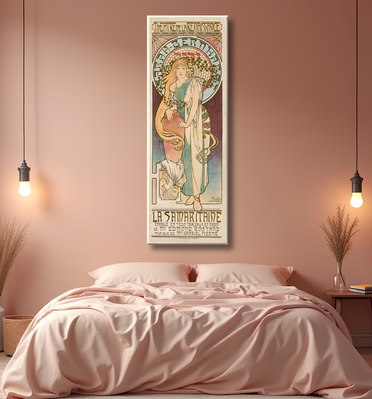 Reproduction La Samaritaine de Alphonse Marie Mucha avec decor