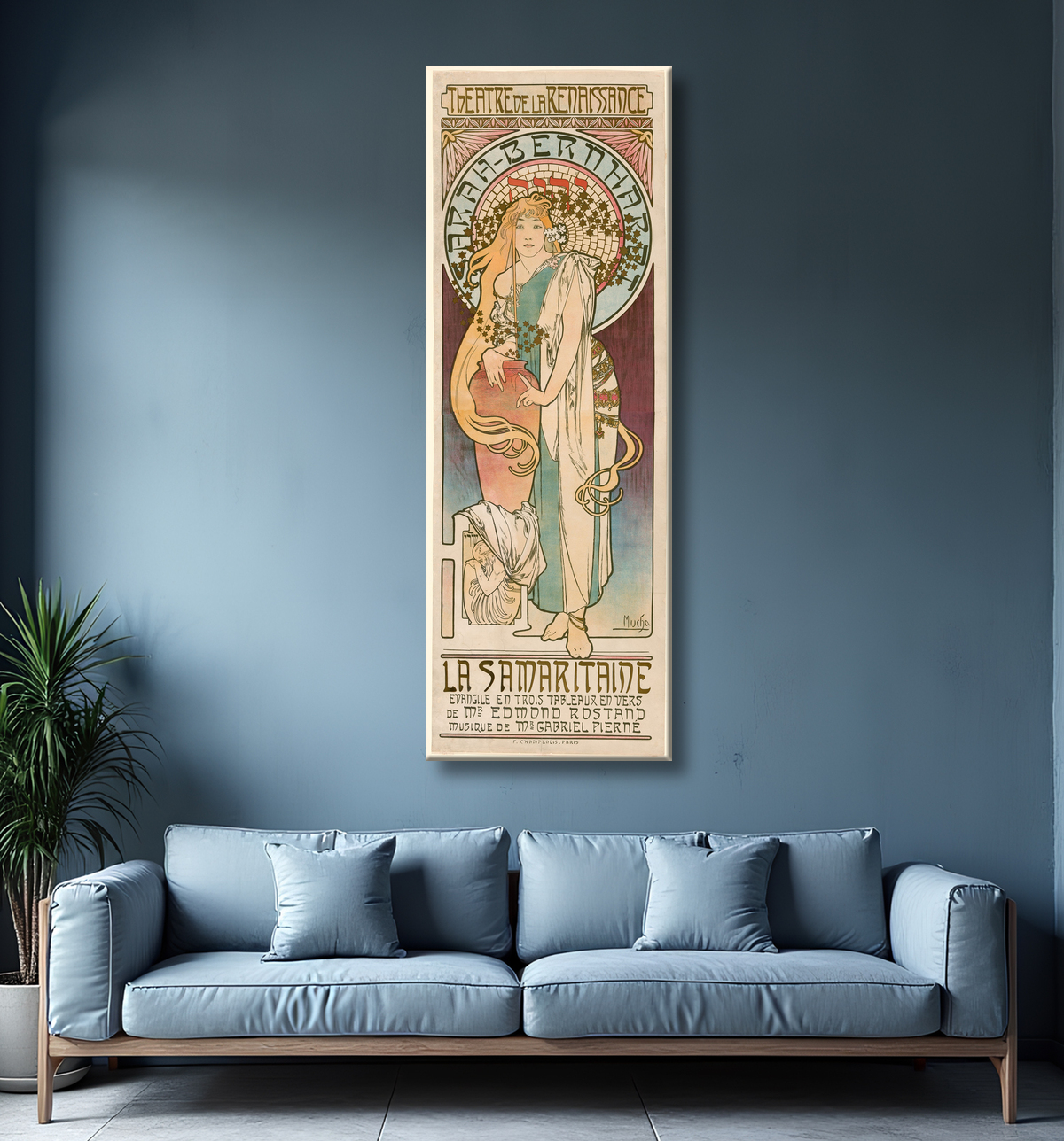 Reproduction La Samaritaine de Alphonse Marie Mucha avec decor