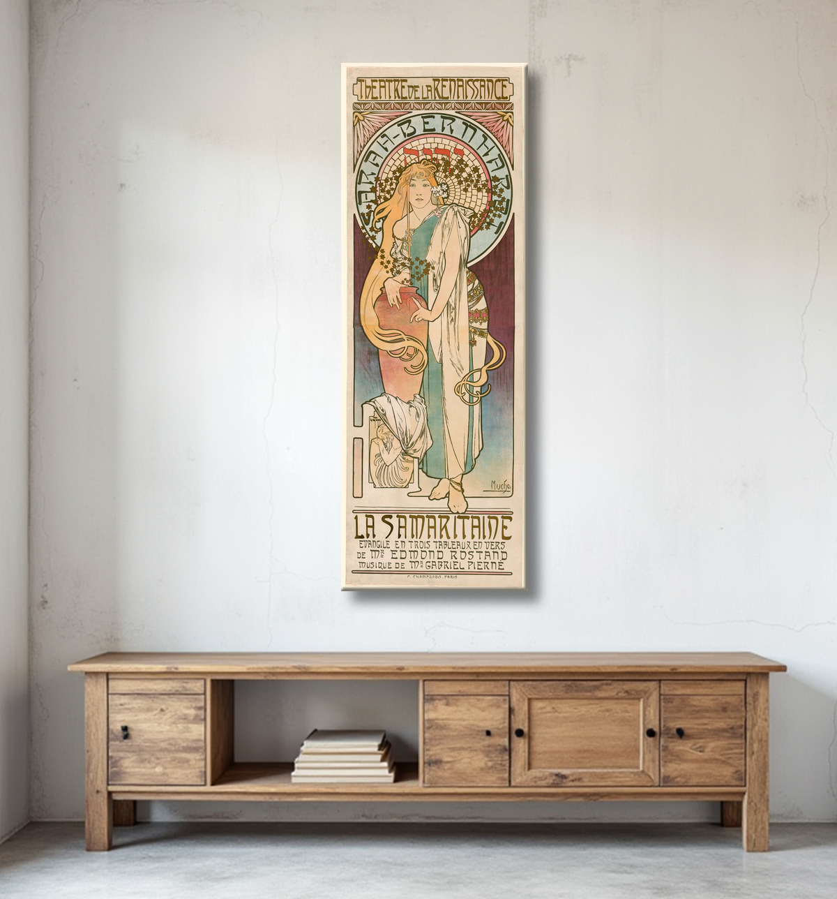 Reproduction La Samaritaine de Alphonse Marie Mucha avec decor