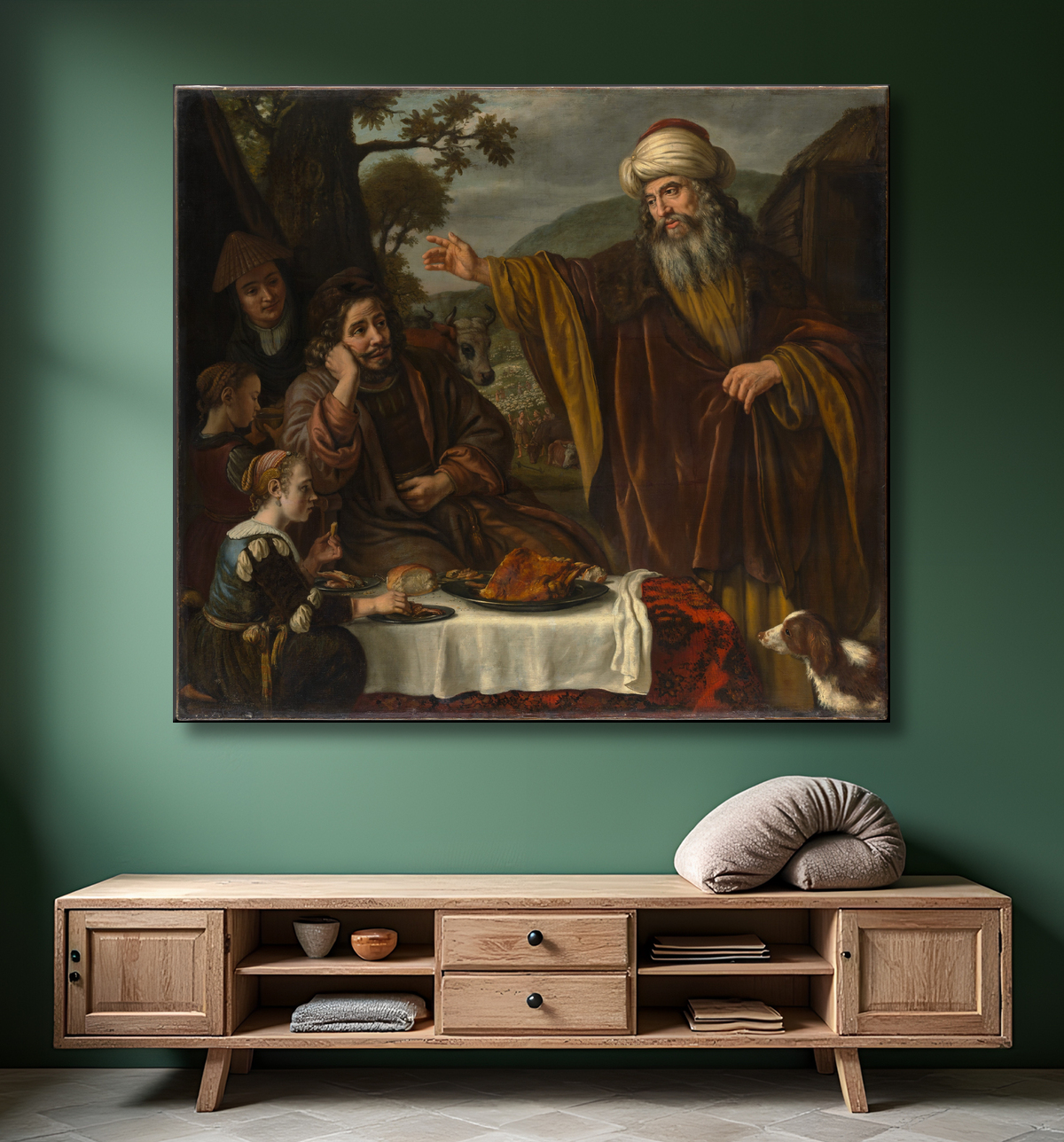 Reproduction La séparation d'Abraham de la famille de Lot de Jan Victors avec decor