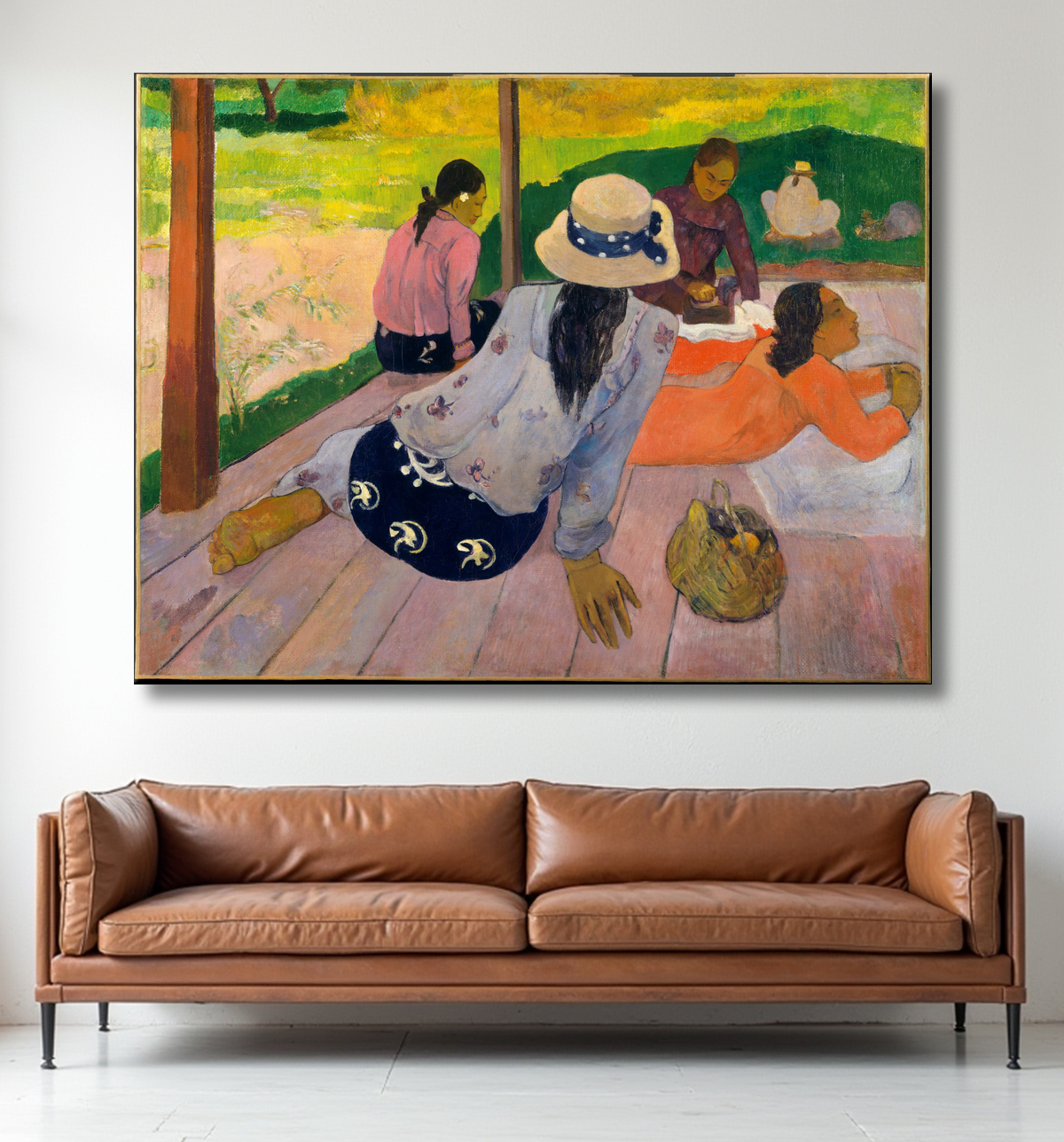 Reproduction La sieste de Paul Gauguin avec decor