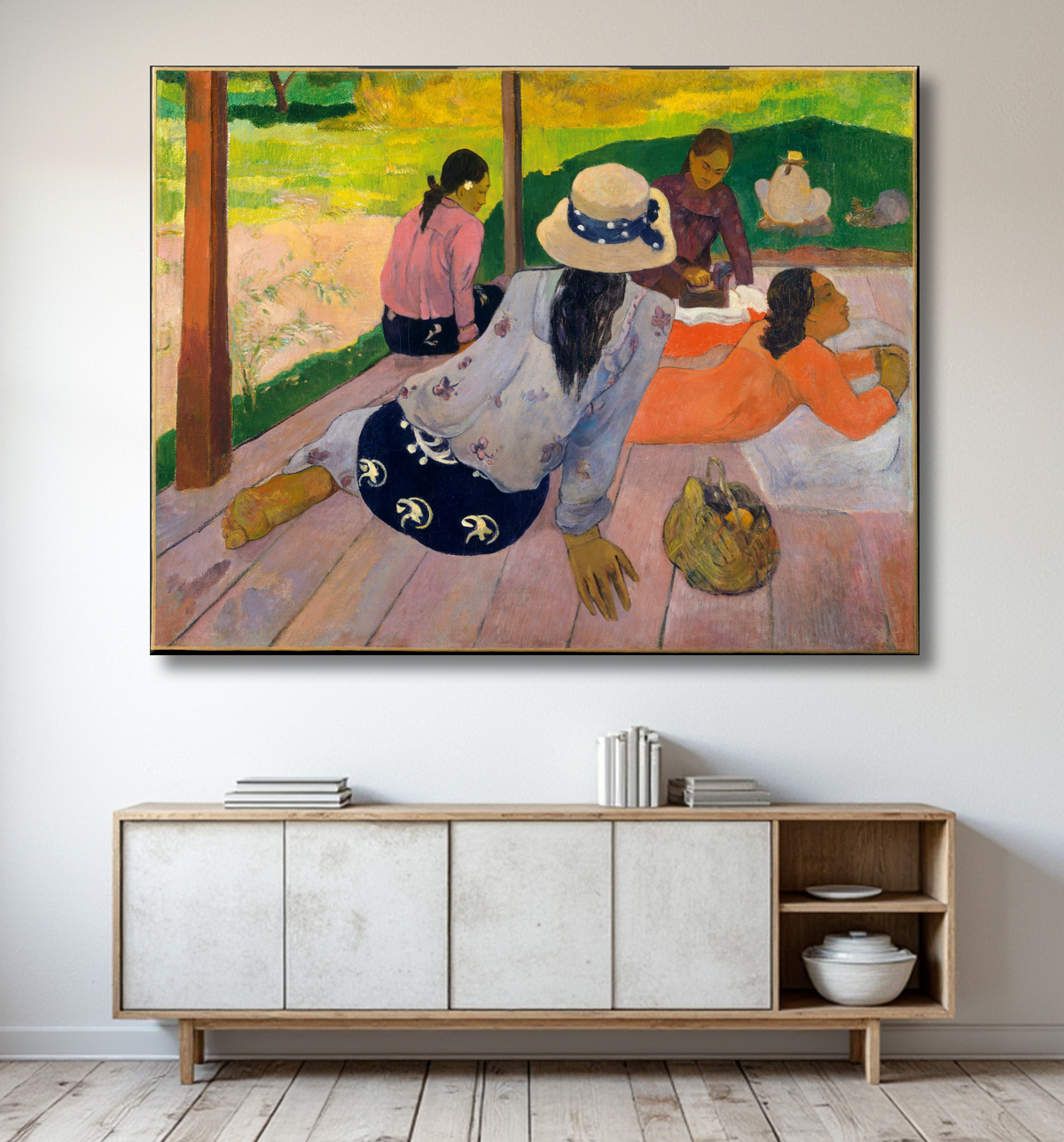 Reproduction La sieste de Paul Gauguin avec decor