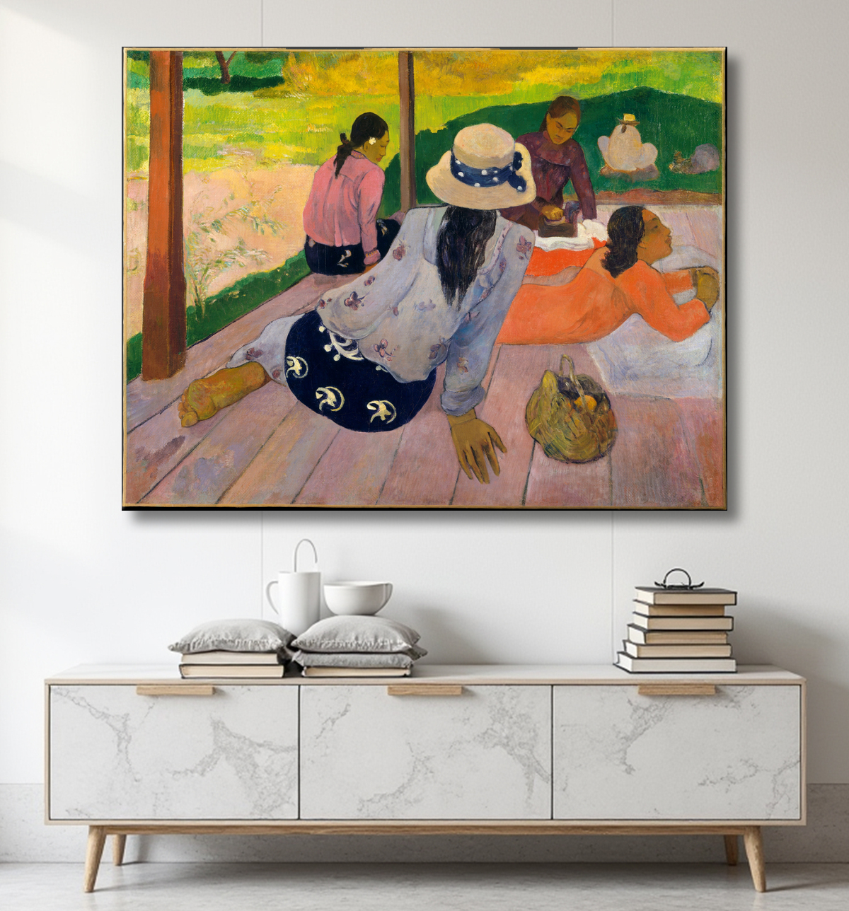 Reproduction La sieste de Paul Gauguin avec decor