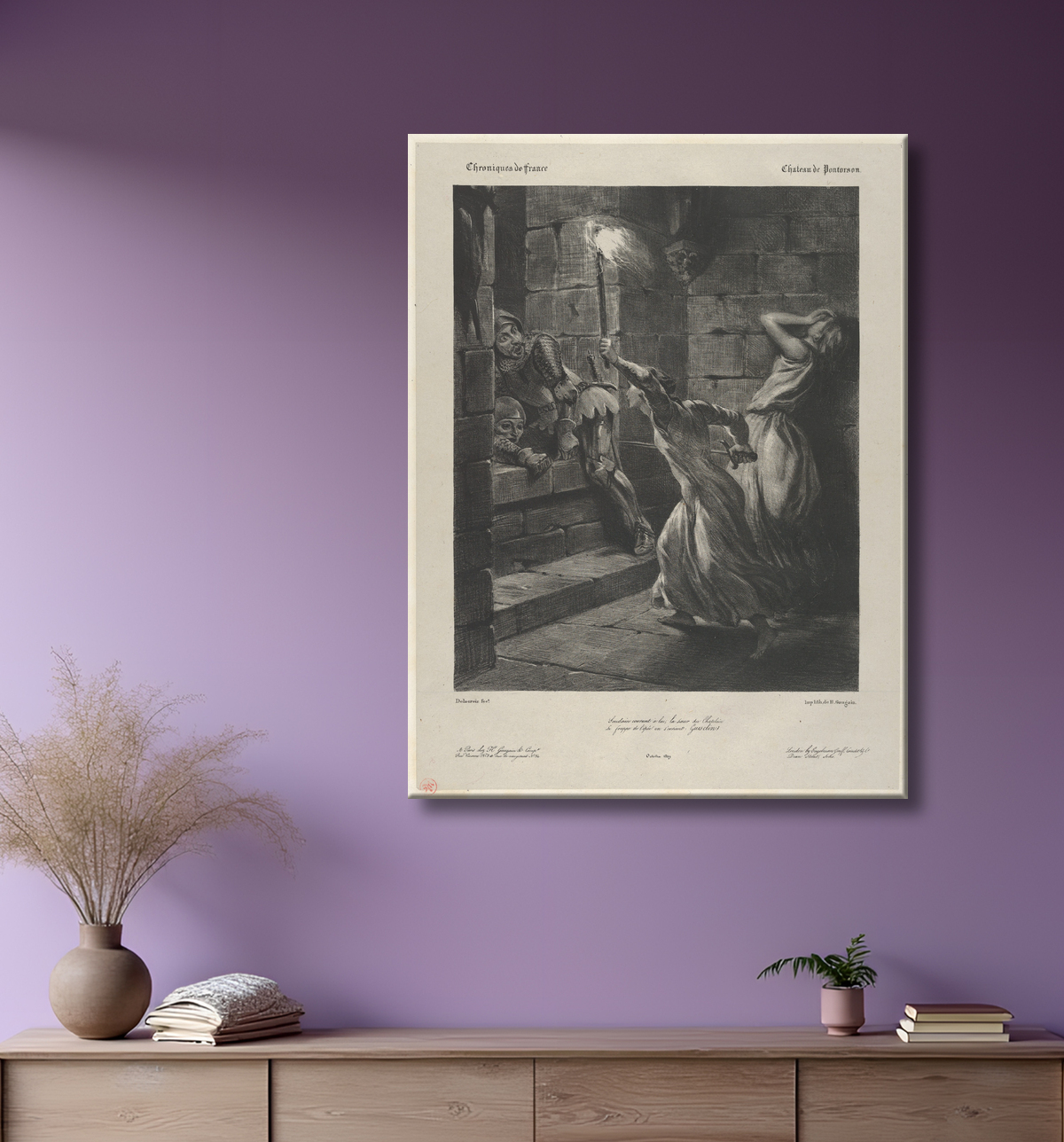 Reproduction La soeur de Duguesclin de Eugène Delacroix avec decor