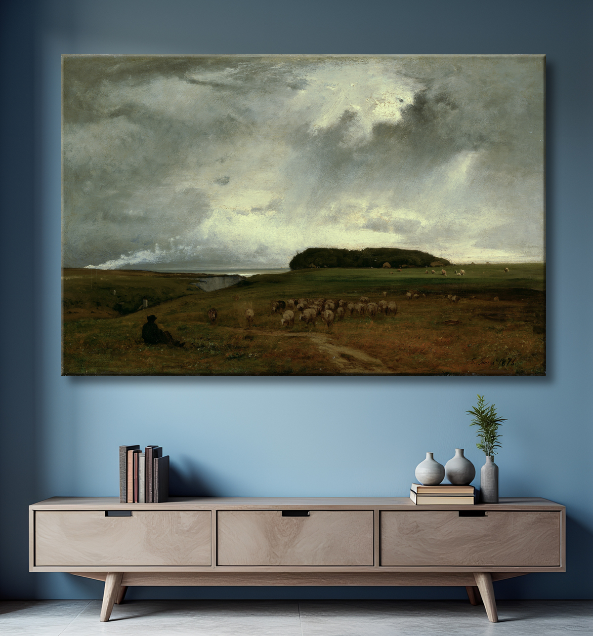 Reproduction La tempête de George Inness avec decor