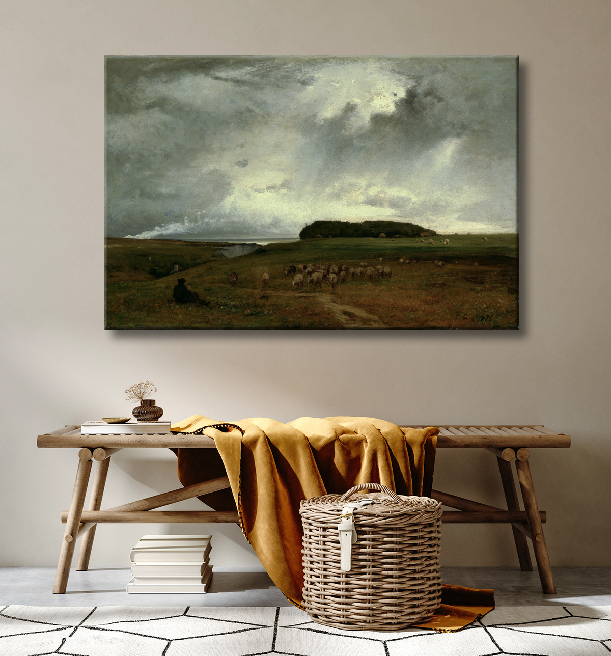 Reproduction La tempête de George Inness avec decor