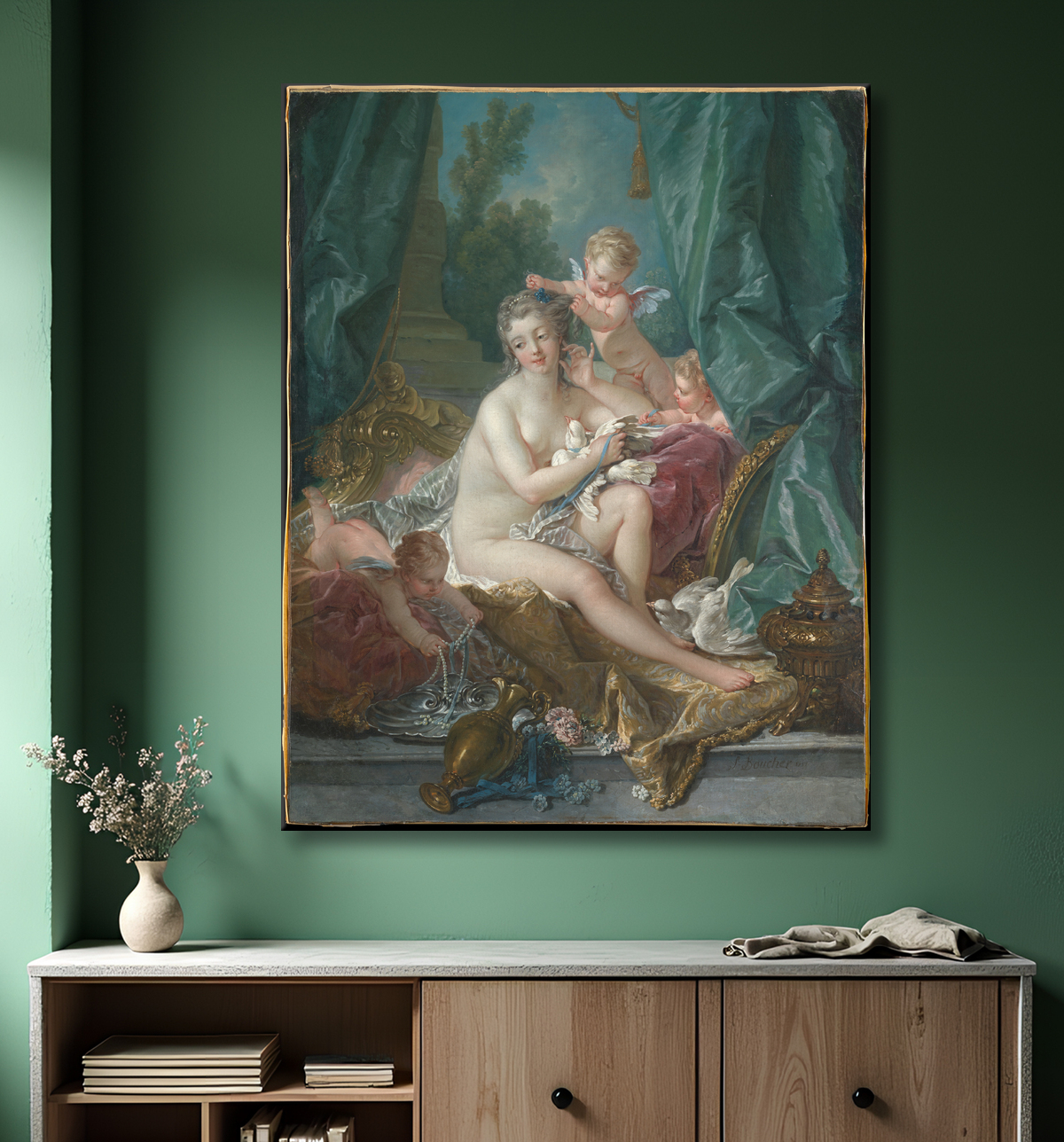 Reproduction La toilette de Vénus de François Boucher avec decor