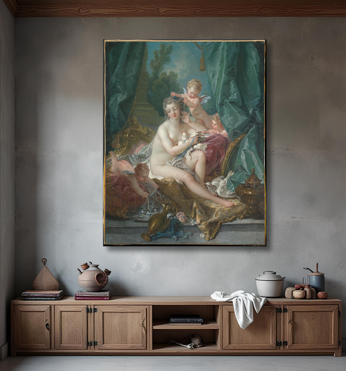 Reproduction La toilette de Vénus de François Boucher avec decor