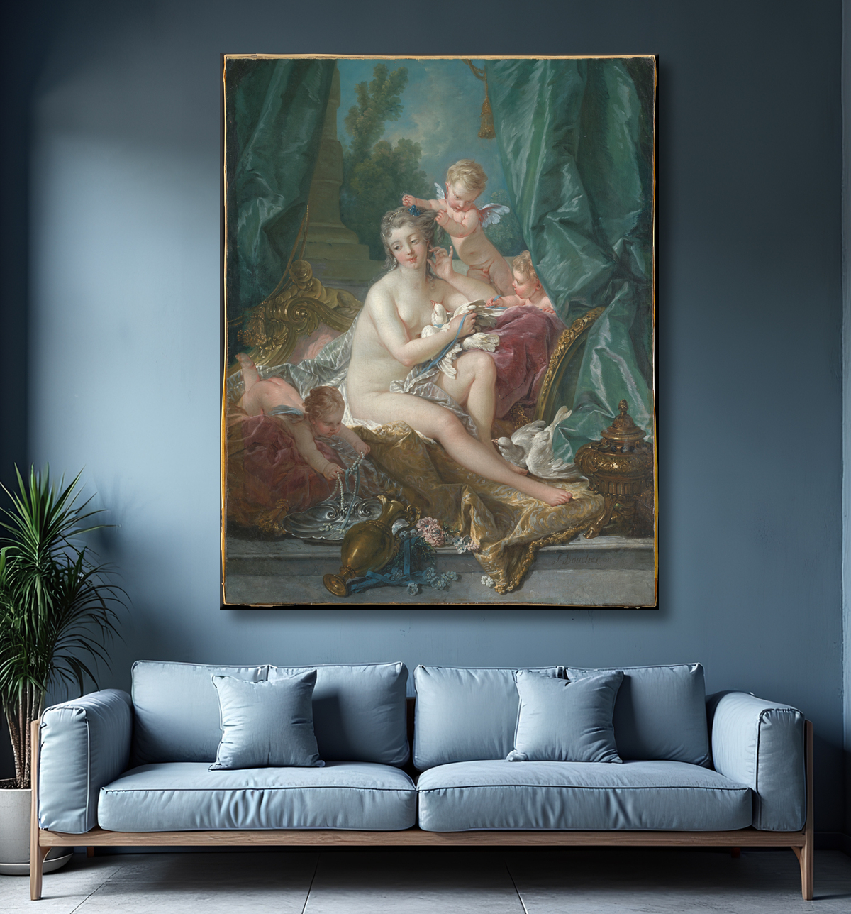 Reproduction La toilette de Vénus de François Boucher avec decor