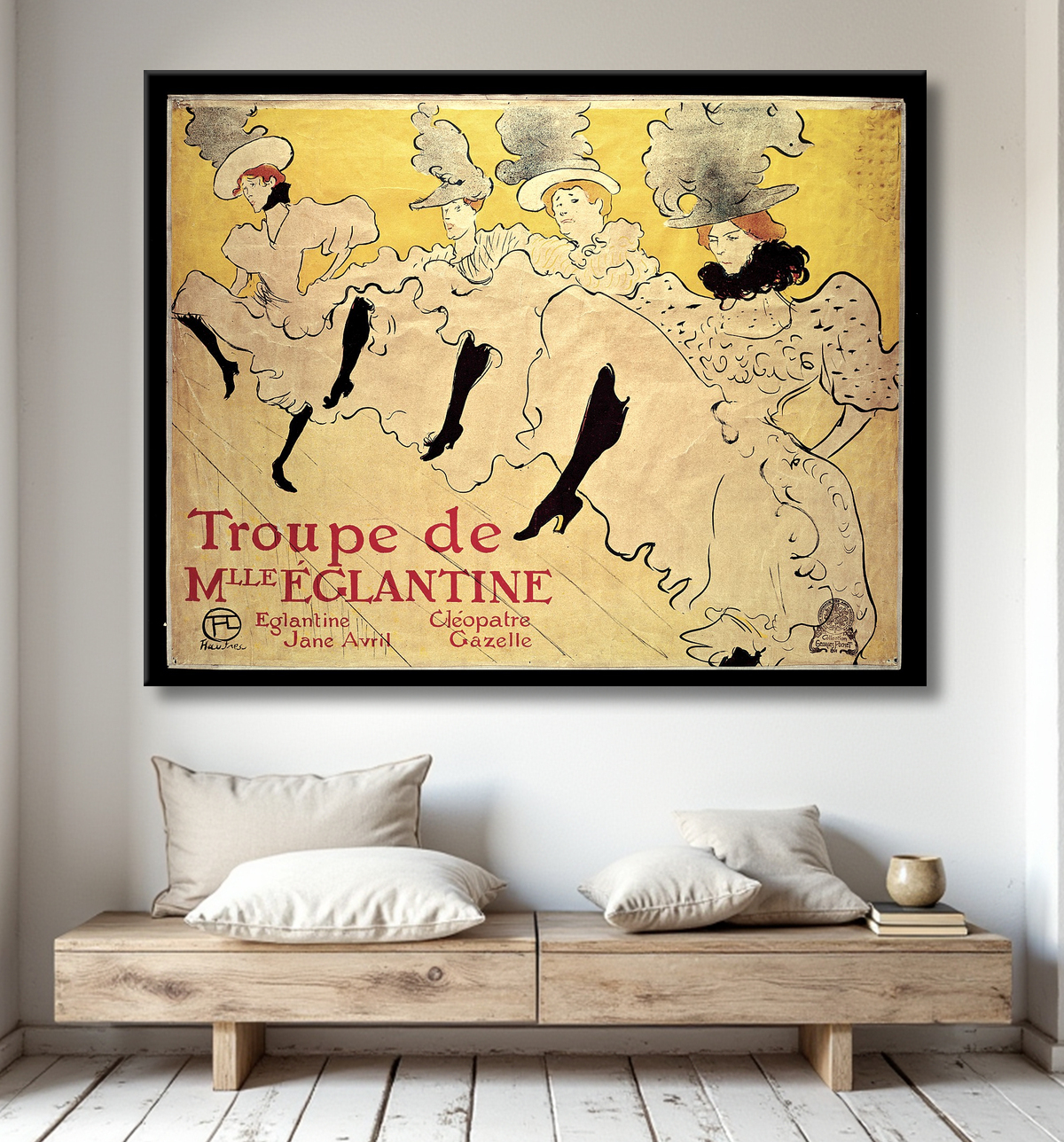 Reproduction La Troupe de Mademoiselle Eglantine de Henri de Toulouse-Lautrec avec decor