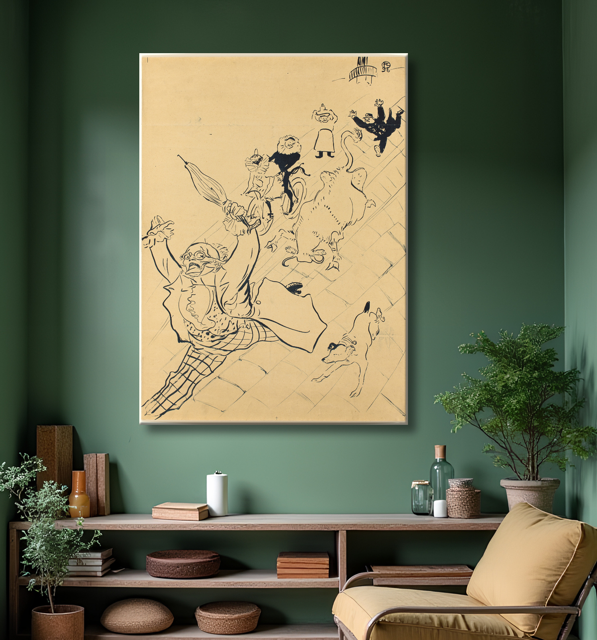 Reproduction La vache enragée de Henri de Toulouse-Lautrec avec decor