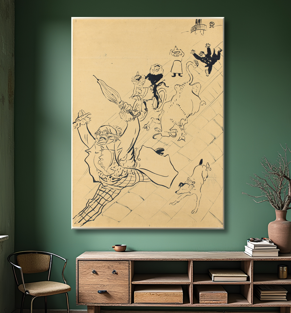 Reproduction La vache enragée de Henri de Toulouse-Lautrec avec decor
