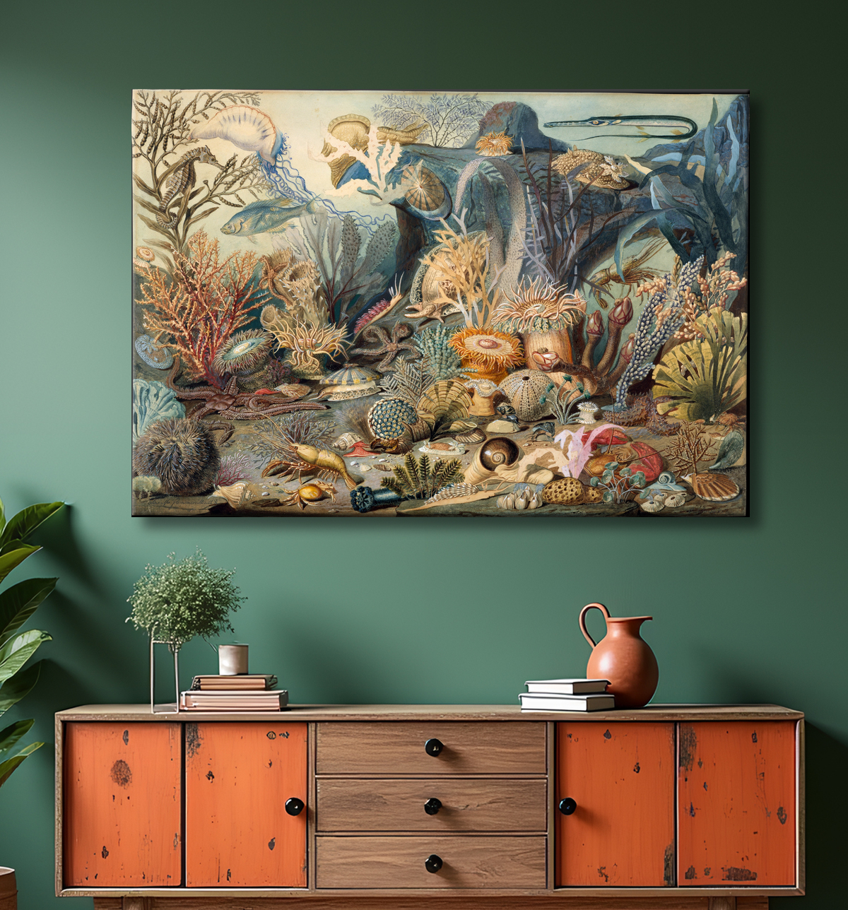 Reproduction La vie océanique de James M. Sommerville avec decor