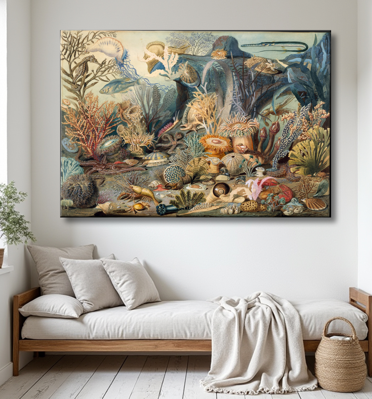 Reproduction La vie océanique de James M. Sommerville avec decor