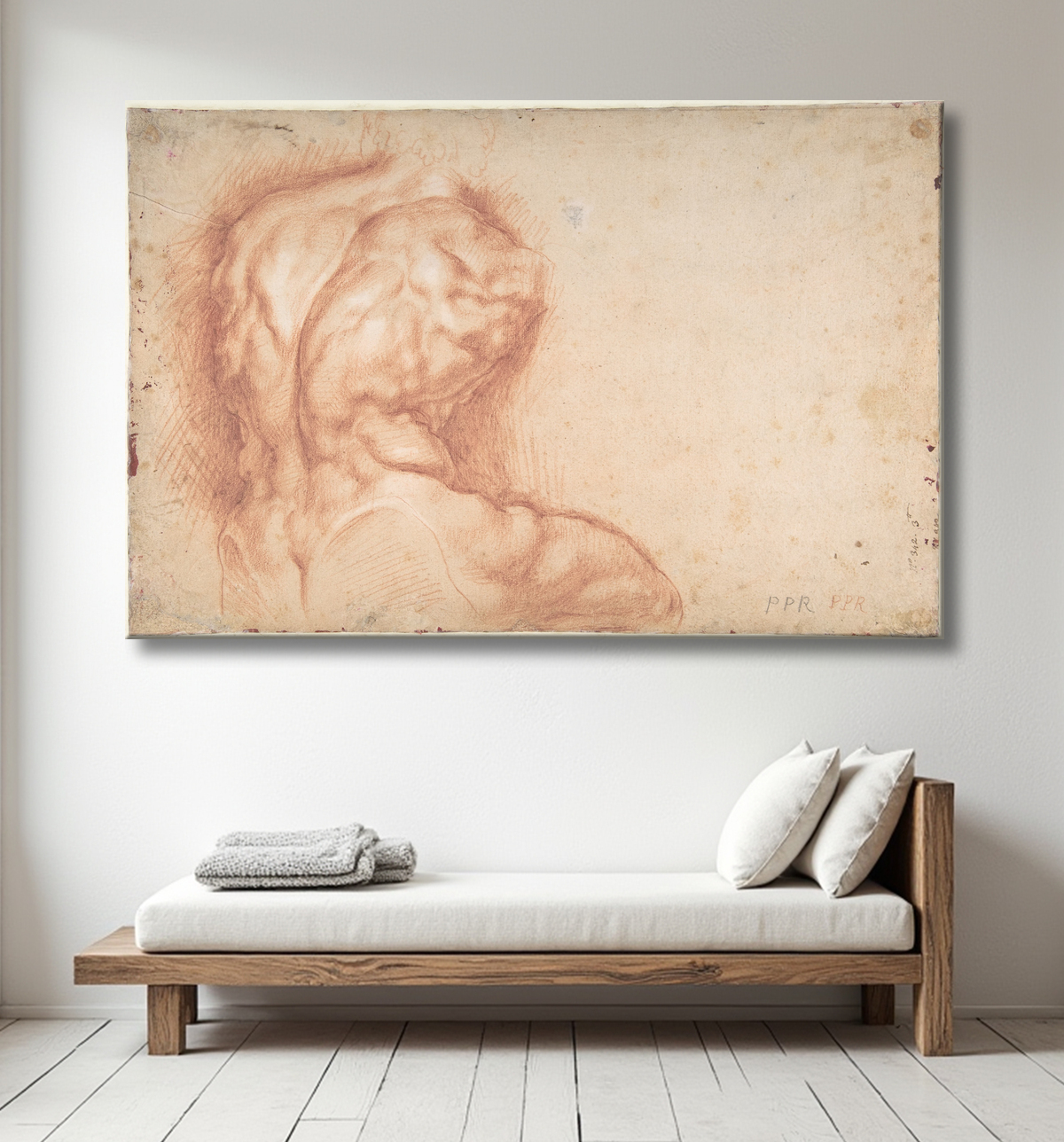 Reproduction La Vierge adorée des saints (recto) ; Étude du torse du Belvédère (verso) de Peter Paul Rubens avec decor