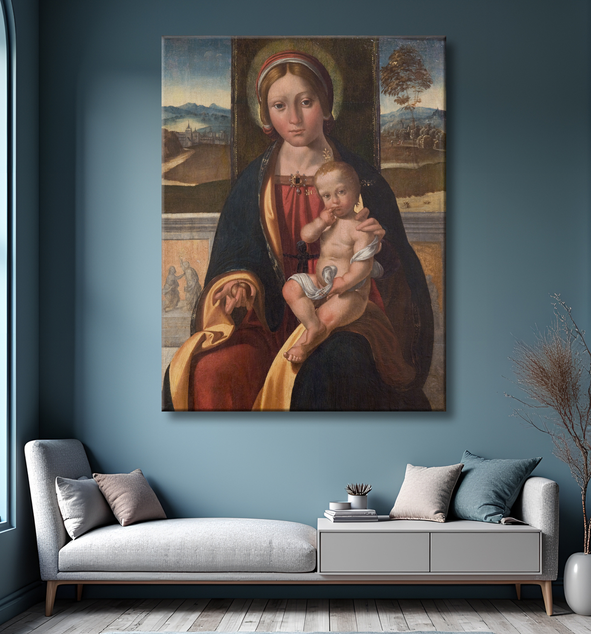 Reproduction La Vierge et l'Enfant de Garofalo, Benvenuto Tisi da avec decor