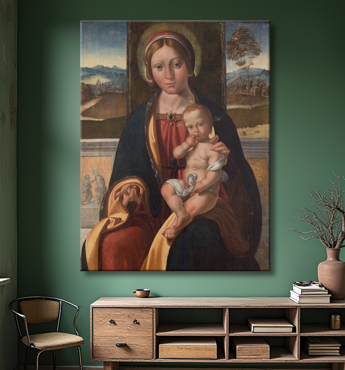 Reproduction La Vierge et l'Enfant de Garofalo, Benvenuto Tisi da avec decor