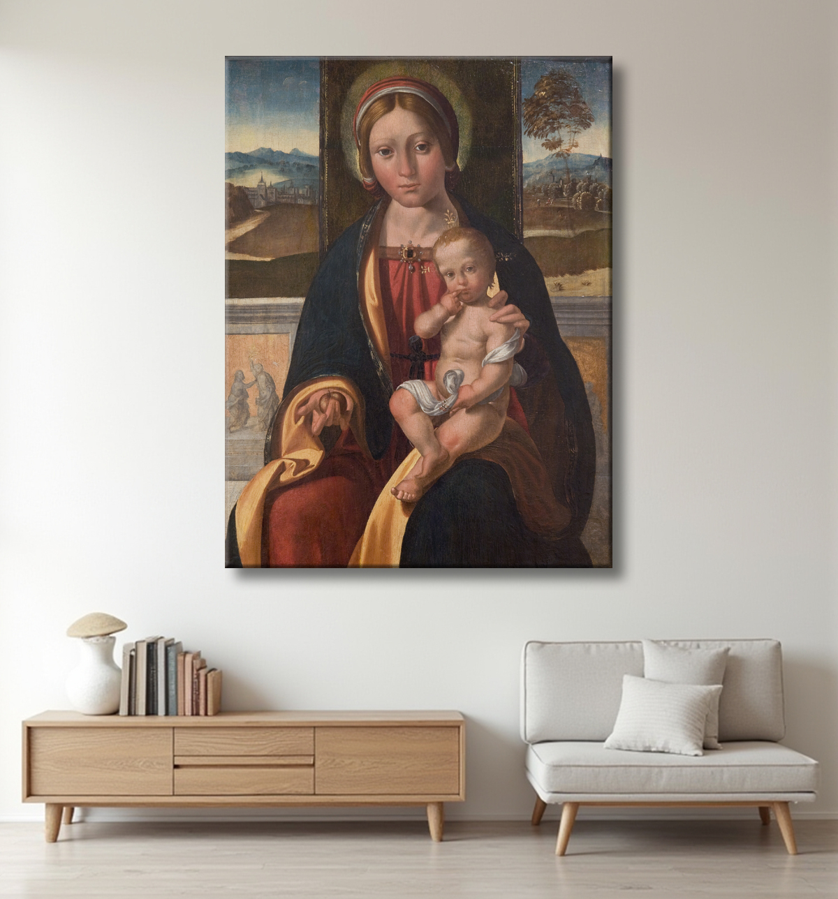 Reproduction La Vierge et l'Enfant de Garofalo, Benvenuto Tisi da avec decor