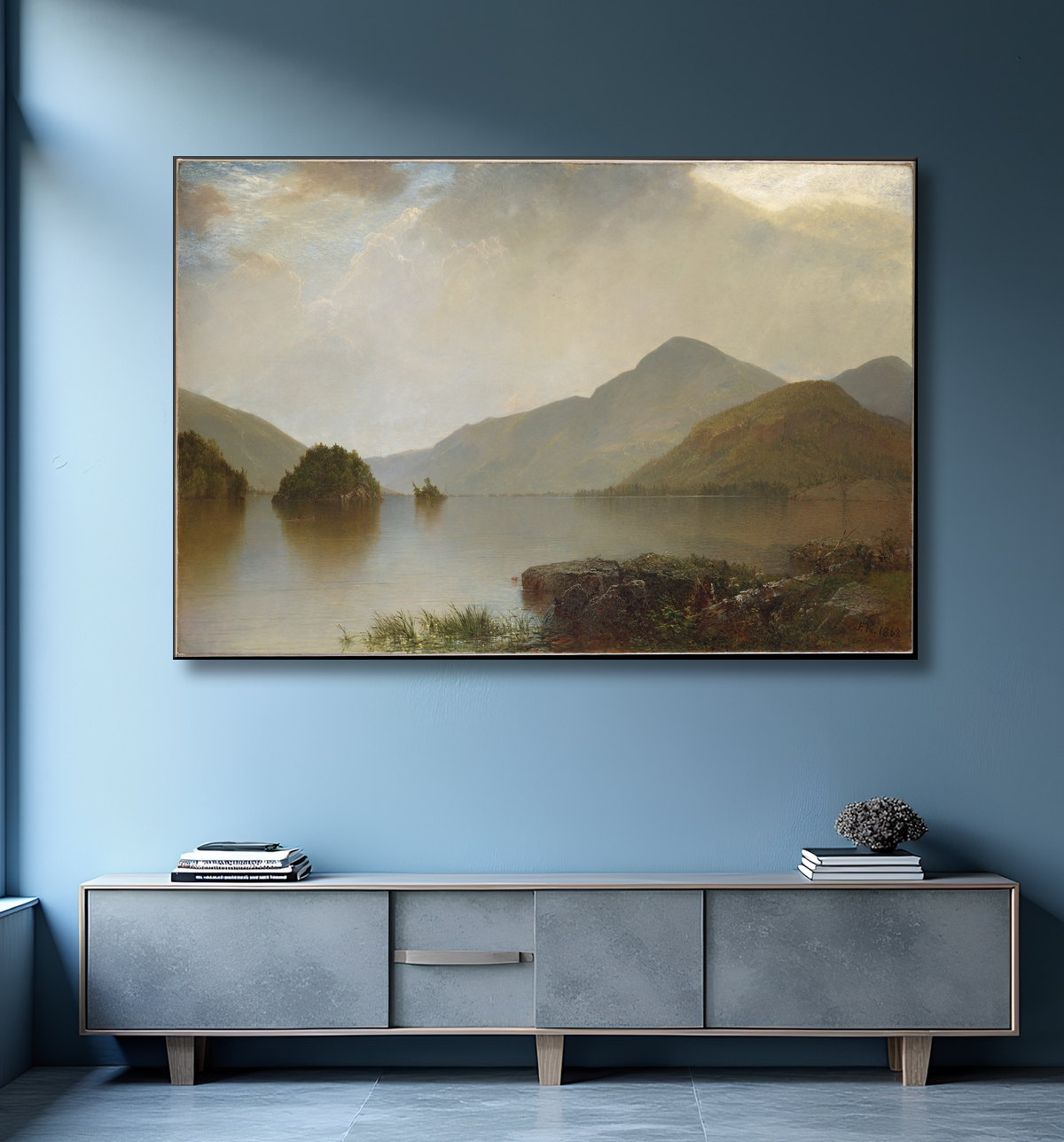 Reproduction Lac George de John Frederick Kensett avec decor