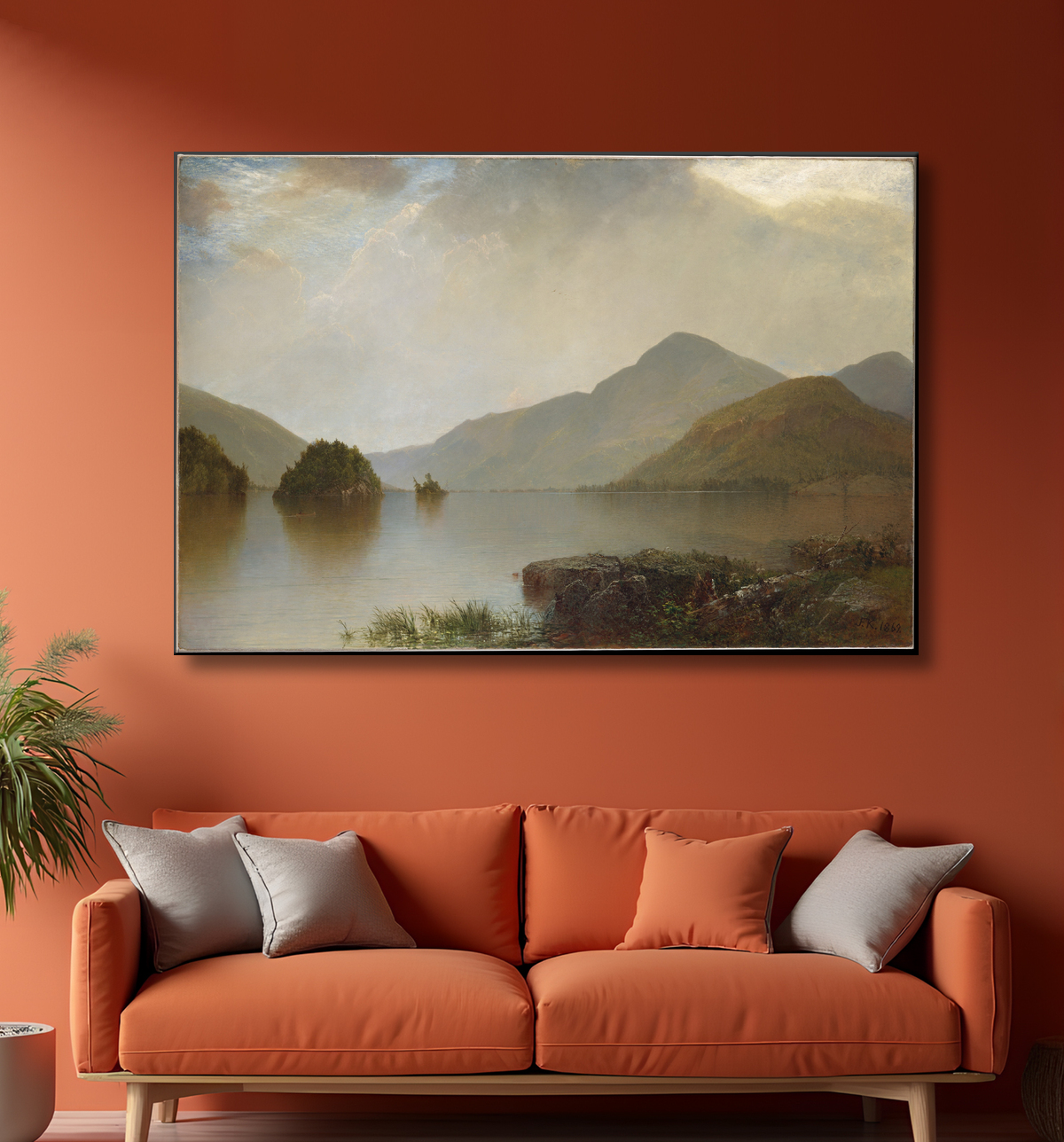 Reproduction Lac George de John Frederick Kensett avec decor