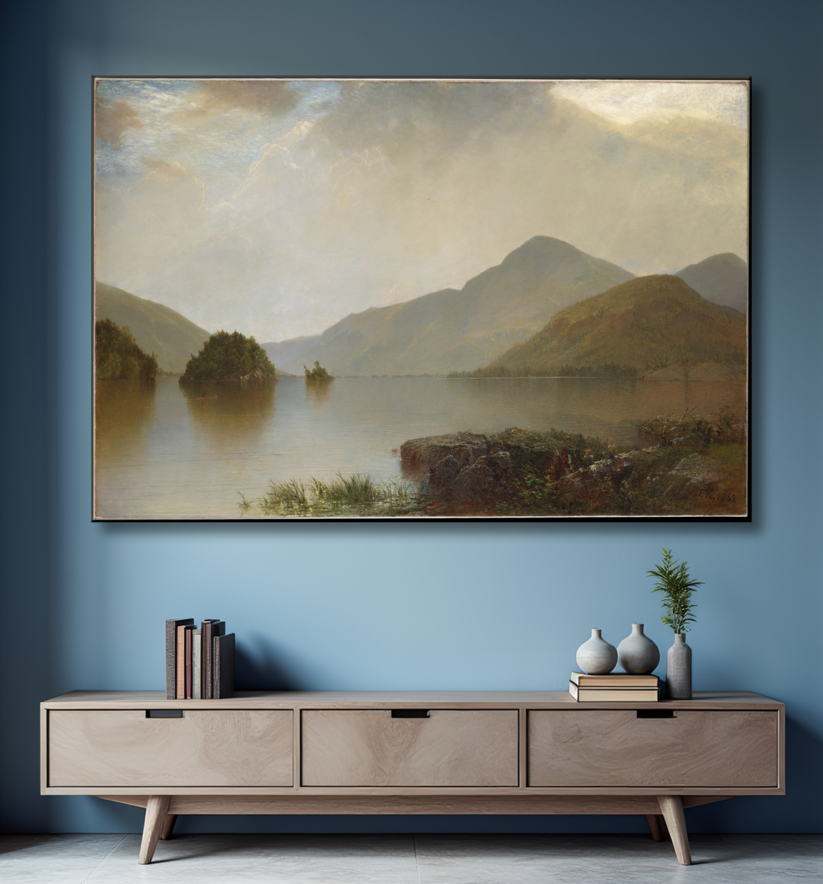 Reproduction Lac George de John Frederick Kensett avec decor