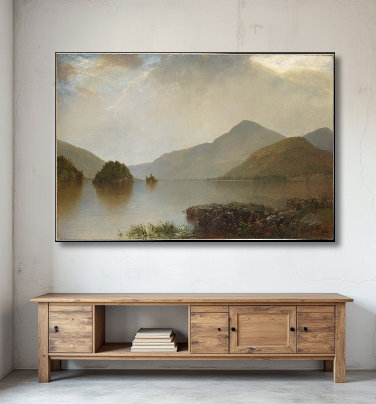 Reproduction Lac George de John Frederick Kensett avec decor
