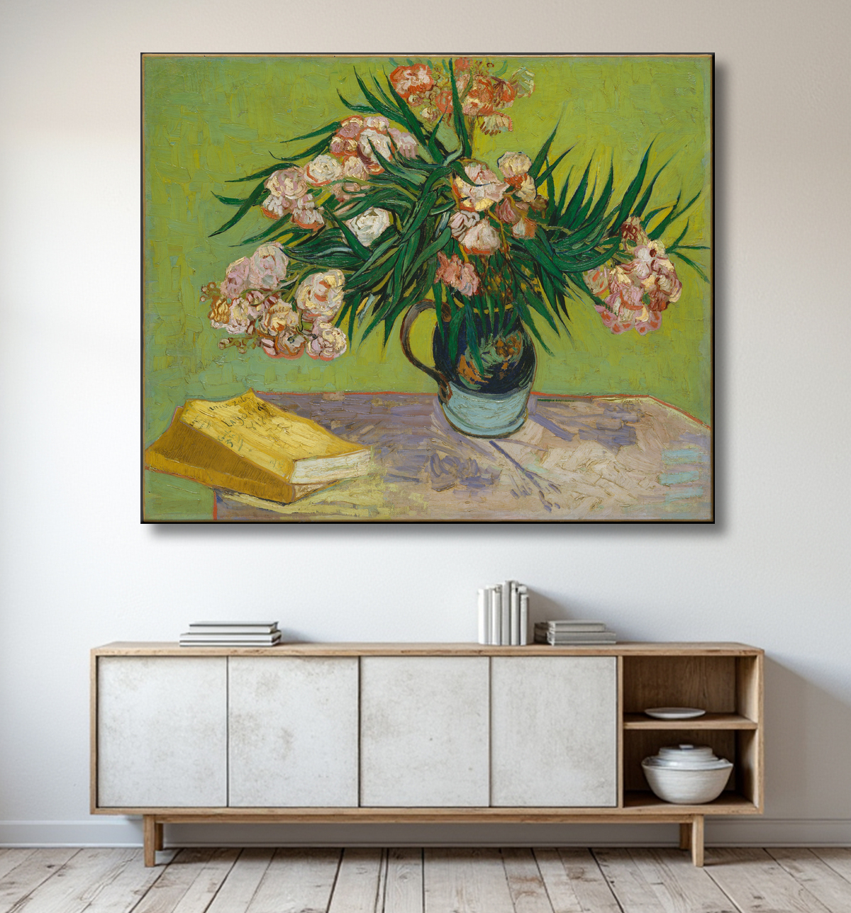 Reproduction Lauriers roses de Vincent van Gogh avec decor