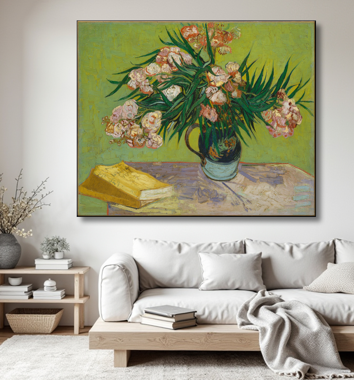 Reproduction Lauriers roses de Vincent van Gogh avec decor