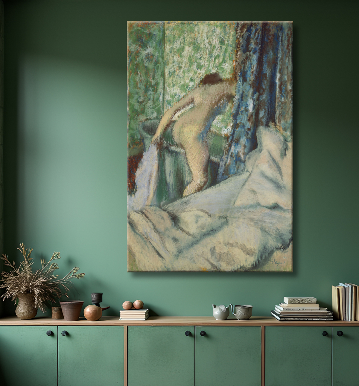Reproduction Le bain du matin de Hilaire Germain Edgar Degas avec decor
