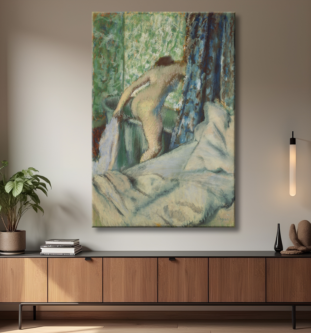 Reproduction Le bain du matin de Hilaire Germain Edgar Degas avec decor