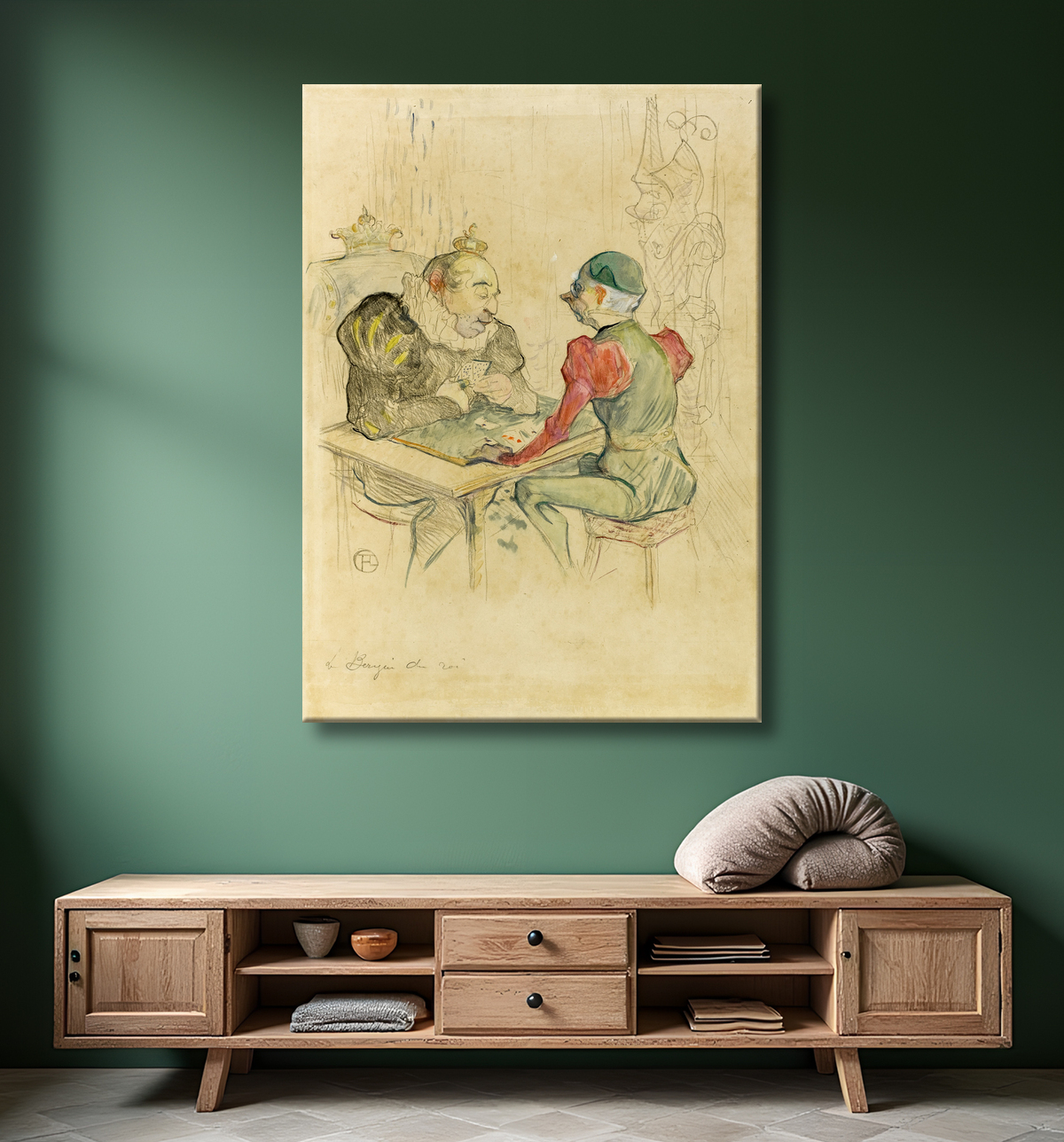 Reproduction Le bézigue de Henri de Toulouse-Lautrec avec decor